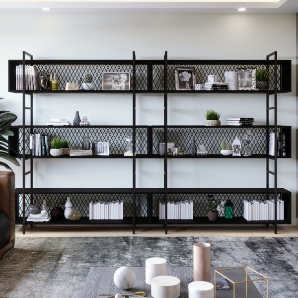 Bibliothèque Araf 280 cm - Noir Bibliothèque Araf 280 cm - Noir