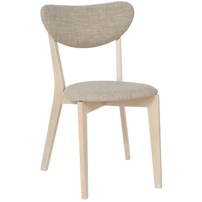 Nordic stol - Whitewash ek/beige tyg