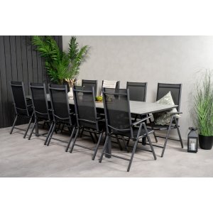 Groupe de repas extrieur Levels avec 10 chaises Break - Noir/Gris