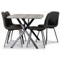 Smokey matgrupp, matbord med 4 st Smokey matstolar - Gr/Vintage