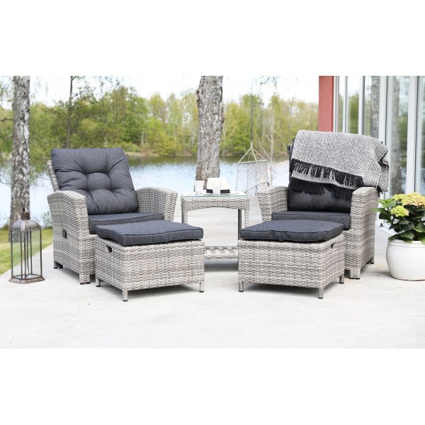 Orlando utemöbelset ställbara fåtöljer - Grå cement Orlando utemöbelset ställbara fåtöljer - Grå cement