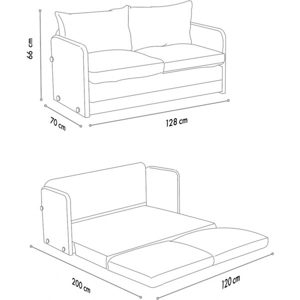 Saga 2-sits bäddsoffa - Cream Saga 2-sits bäddsoffa - Cream