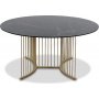 Tiffany Falcon runt soffbord 100 cm - Mssing / Svart marmorglas