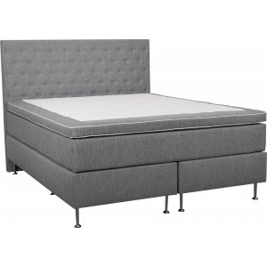 Dream compleet continentaal bed met hoofdbord en zakophanging - 160 x 200 cm - Lichtgrijs