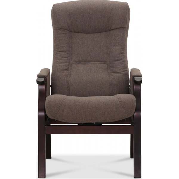 Bergen fåtölj med pall - Brun tyg Bergen fåtölj med pall - Brun tyg