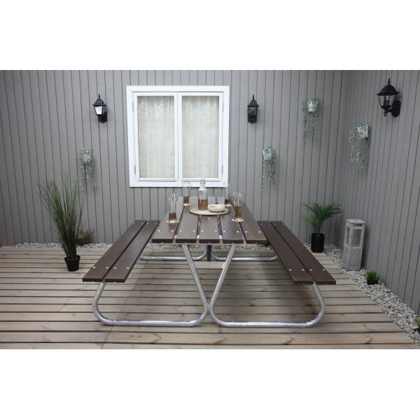 Stabil bnkset utan ryggstd - Brun