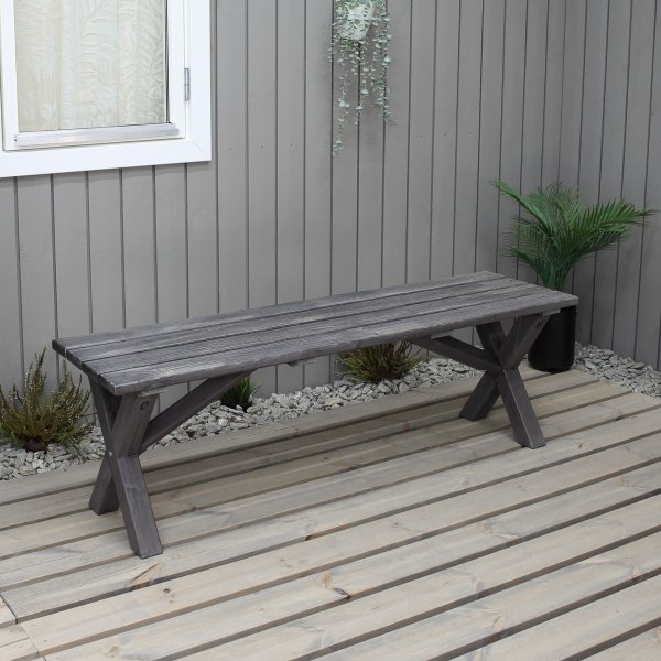Scottsdale sittbnk 140 cm - Shabby Chic Gr + Textilskydd fr mbler
