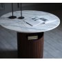 Arto ronde salontafel hoogte 60 cm - Walnoot/Wit marmer