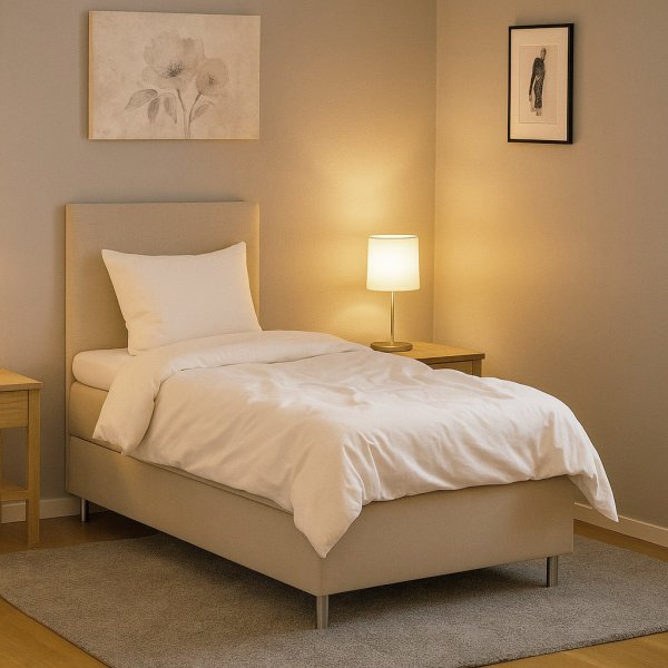 Sng 120x200 cm beige med frvaring 5 zoner pocketfjdrar