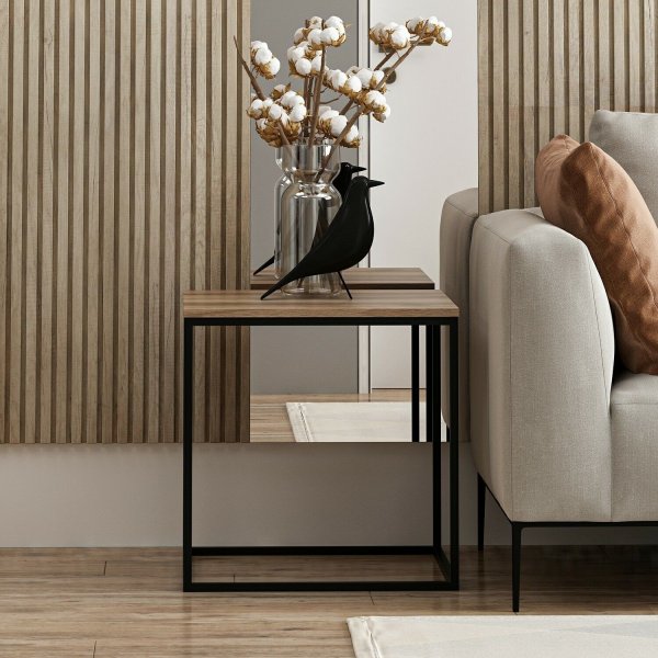 Table basse Basak 52 x 50 cm - Noyer Table basse Basak 52 x 50 cm - Noyer