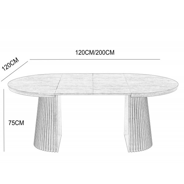 Crossby runt matbord förlängningsbart Ø120-200 cm - Ek Crossby runt matbord förlängningsbart Ø120-200 cm - Ek