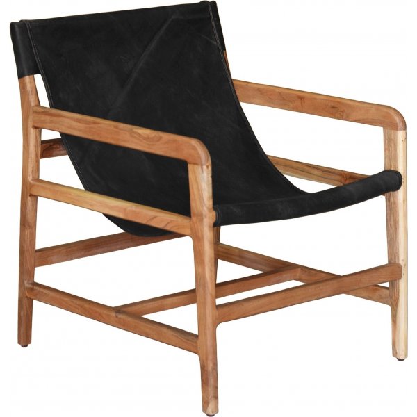 Porto ftlj i teak / Svart Anilinlder