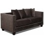 Tempel 2-sits soffa med nitar i brun sammet