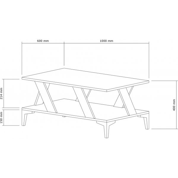Table basse Tabla 100 x 40 cm - Anthracite/noyer Table basse Tabla 100 x 40 cm - Anthracite/noyer