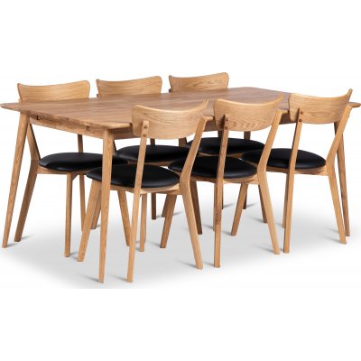 Alborg matbord 180x90 cm med 6 st Vxj stolar