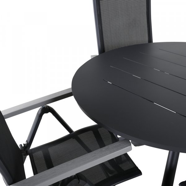 Alma utematgrupp med 4 st Albany stolar - Svart/Grå Alma utematgrupp med 4 st Albany stolar - Svart/Grå