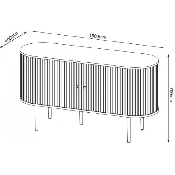 Buffet Slide 150 cm - Chêne laqué marron Buffet Slide 150 cm - Chêne laqué marron