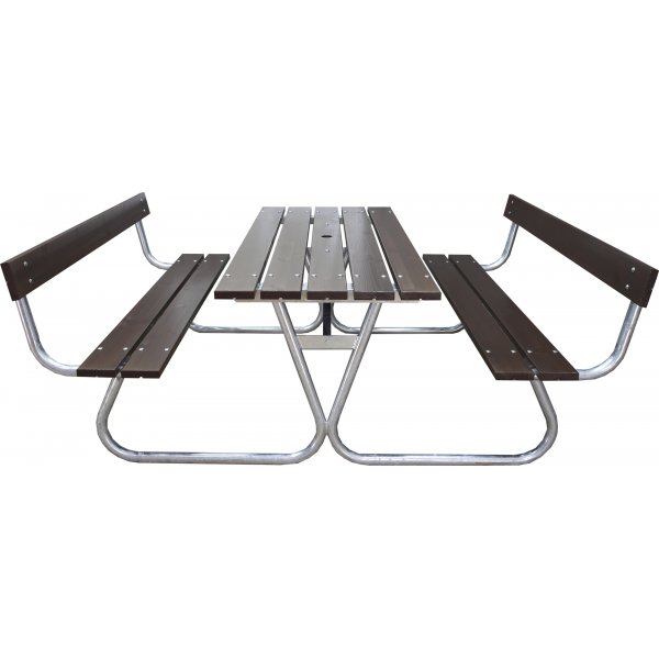 Stabil bänkset med ryggstöd - Brun Stabil bänkset med ryggstöd - Brun