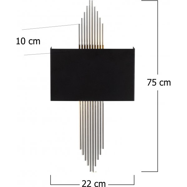 Harmonische wandlamp - Zwart/zilver