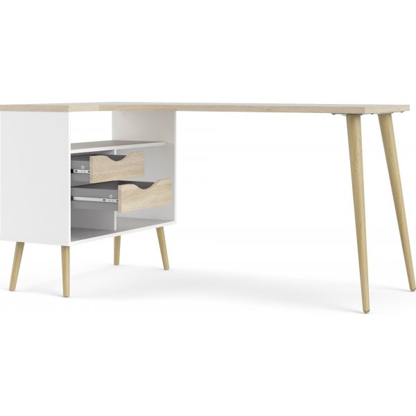 Bureau Oslo 145 x 81 cm - Blanc/chne