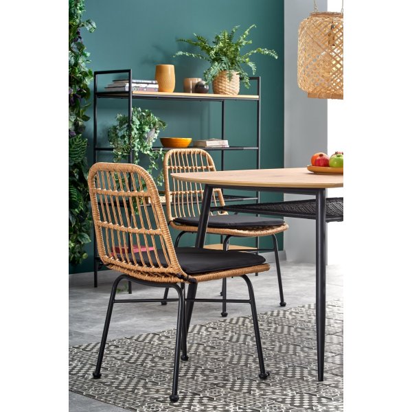 Table à manger Rankin 160 cm - Chêne/noir Table à manger Rankin 160 cm - Chêne/noir