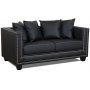 Tempel 2-sits soffa med nitar - Svart konstlder