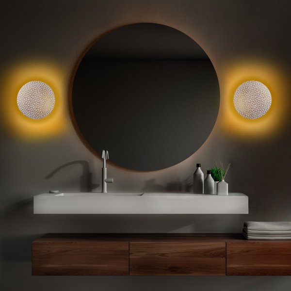 Yosma wandlamp - Wit/goud