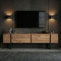 TV-b�nk Orost 180 cm - Atlantic Pine/svart