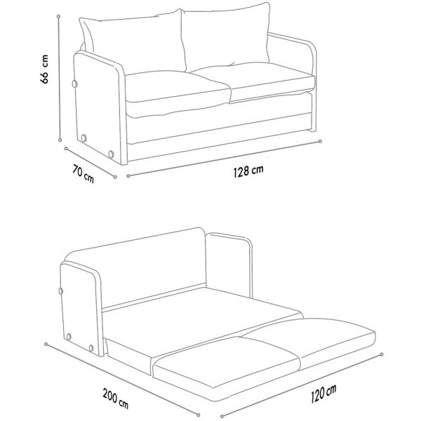Saga 2-sits bäddsoffa - Beige Saga 2-sits bäddsoffa - Beige