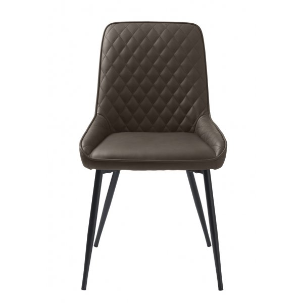 Carina stol i vintage brun PU med diamant mönster Carina stol i vintage brun PU med diamant mönster