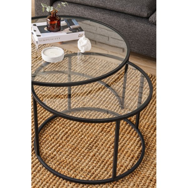 Bela soffbord-set Ø60/80 cm- Svart Bela soffbord-set Ø60/80 cm- Svart