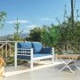 Kappis 2-sits utesoffa - Vit/bl + Flckborttagare fr mbler