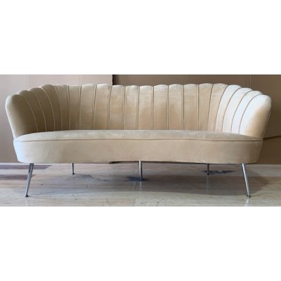 Snckan 3-sits soffa - Beige sammet / Krom