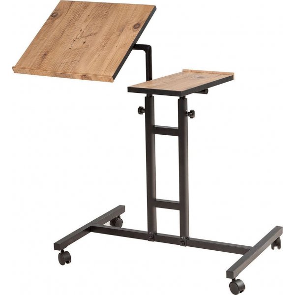 Glen laptopbord 67x45,5 cm - Furu/svart (på hjul) Glen laptopbord 67x45,5 cm - Furu/svart (på hjul)