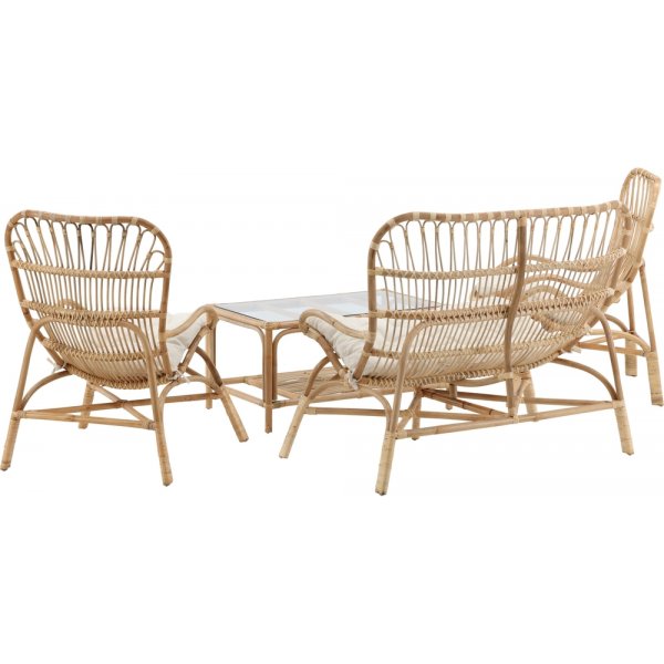 Groupe de canapés Ella - Rotin/écru Groupe de canapés Ella - Rotin/écru