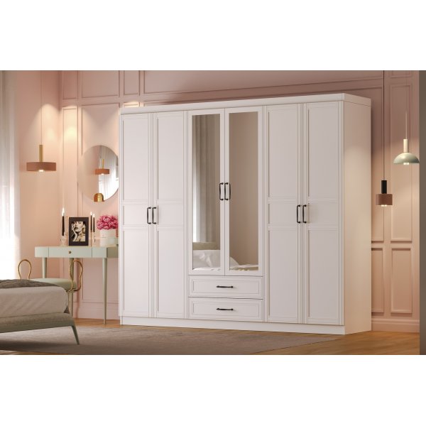 Armoire Henné 210 x 50 x 182 cm - Blanc Armoire Henné 210 x 50 x 182 cm - Blanc