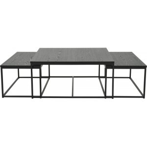 Natalie soffbord set 90x90 | 85x44 cm - Svart + M�beltassar