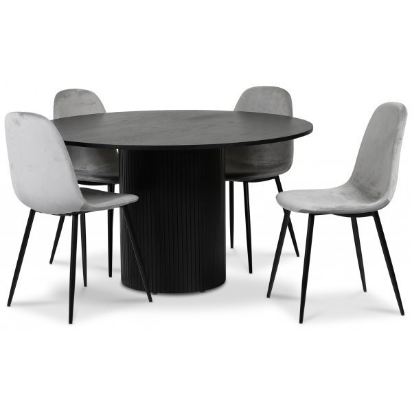Pose matgrupp: Bord 130 cm inklusive 4 st carisma stolar - Svart