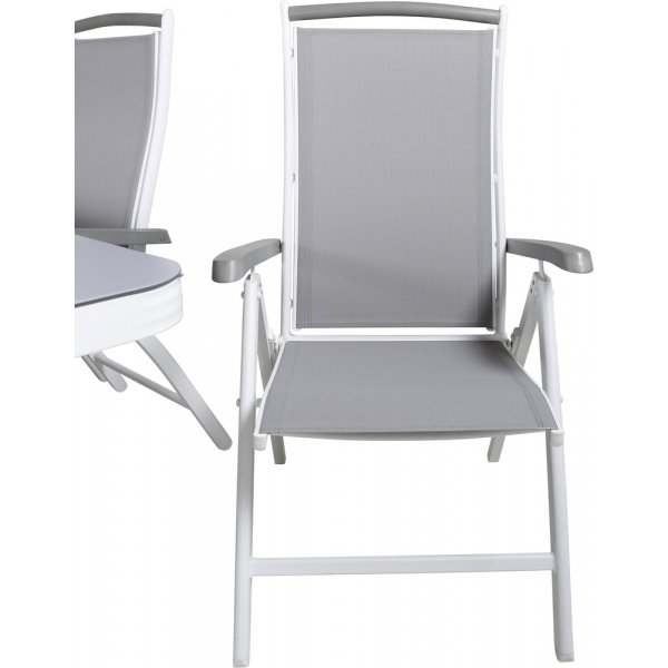 Virya utematgrupp med 6 st Albany stolar - Vit/Grå Virya utematgrupp med 6 st Albany stolar - Vit/Grå