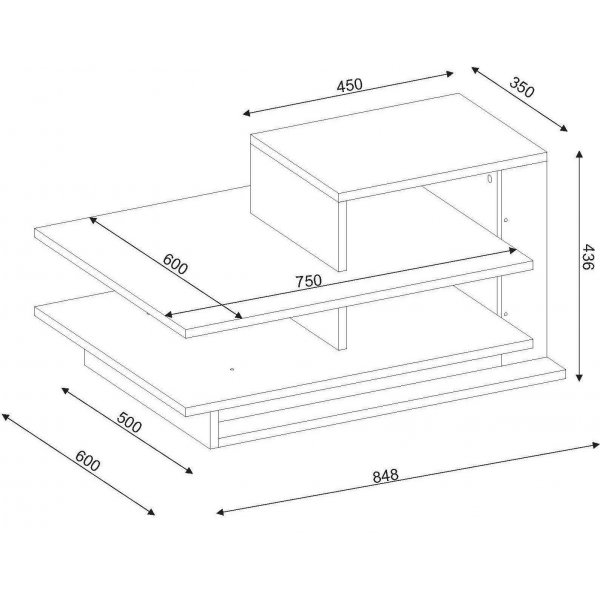 Venus soffbord 84,8 x 60 cm - Vit/valnöt Venus soffbord 84,8 x 60 cm - Vit/valnöt