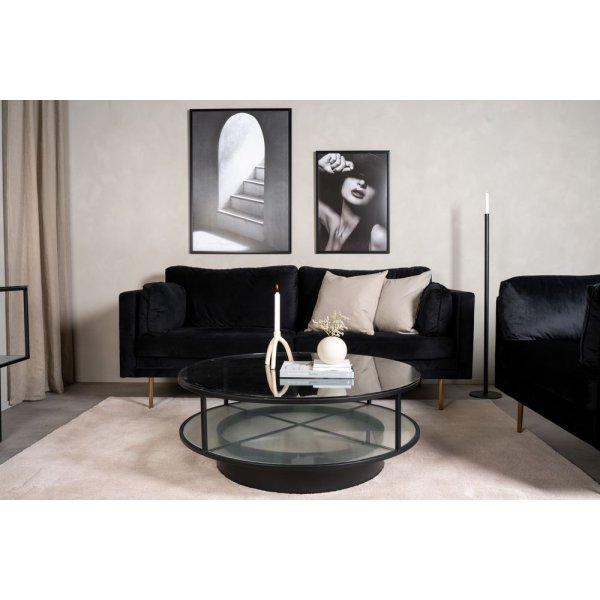 Table basse Kävsta Ø100 cm - Noir/verre Table basse Kävsta Ø100 cm - Noir/verre