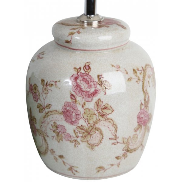 Kina lampfot H18 cm - Rosa dekor
