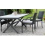 Stokke utematgrupp bord med 4 st stapelbara stolar - Gr/svart
