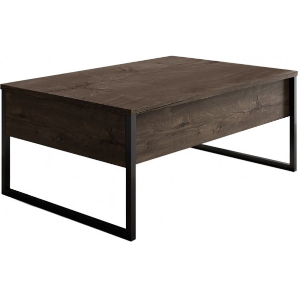 Soffbord valnt/svart 90 x 60 cm - Lux