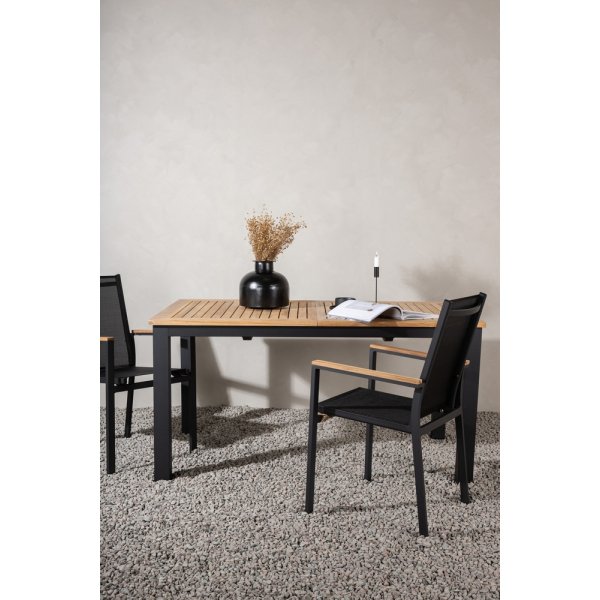Panama matbord 210 x 90 cm - Svart/Natur Panama matbord 210 x 90 cm - Svart/Natur