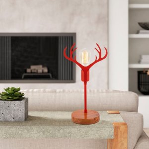 Antler bordslampa - Valnt/rd