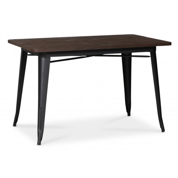 France metallbord 120x80 cm - Svart / Brunt tr