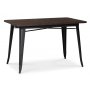 France metallbord 120x80 cm - Svart / Brunt tr