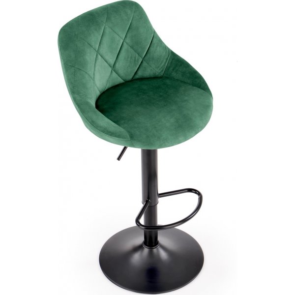 Barstol med grön klädsel & svart fot Barstol med grön klädsel & svart fot