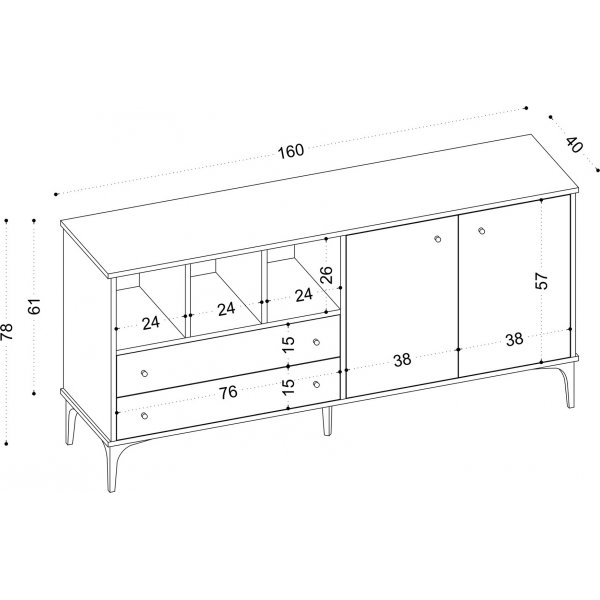 Buffet Elena - Chêne saphir Buffet Elena - Chêne saphir